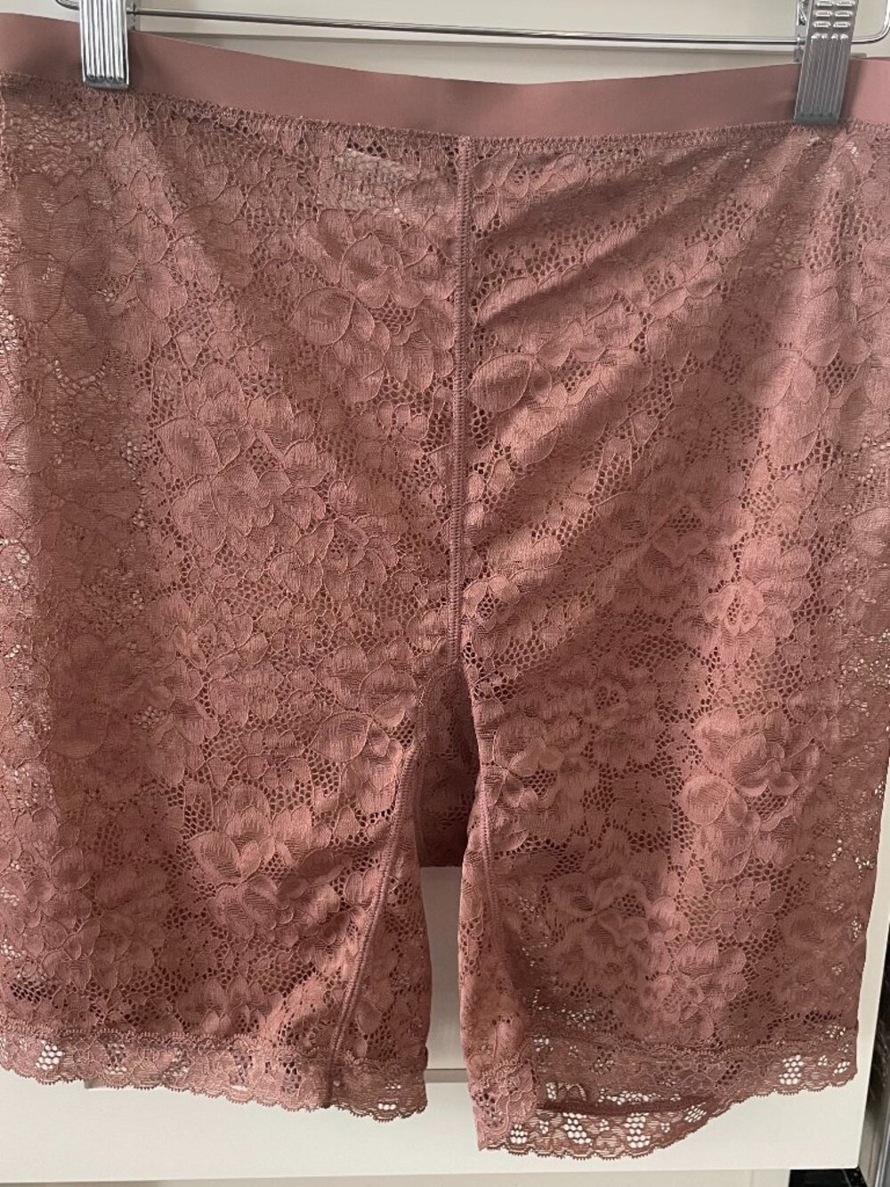 Knix Lace Thigh Saver 6" Shapewear Shorts in Sola (Taupe) Sz XL